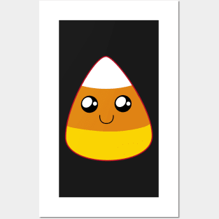 Another Cute Happy Candy Corn (Black) Posters and Art